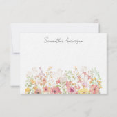 ワイルドフラワーパーソナライズされたフローラフラットノートカード ノートカード (正面)