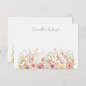 ワイルドフラワーパーソナライズされたフローラフラットノートカード ノートカード (正面/裏面)