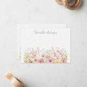 ワイルドフラワーパーソナライズされたフローラフラットノートカード ノートカード (正面/裏面インサイチュ)