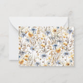 ワイルドフラワーパーソナライズされたフローラフラットノートカード ノートカード (裏面)