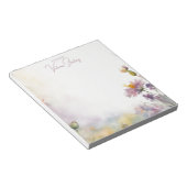 ワイルドフラワーパーソナライズされたフローラホワイトピンクのメモ帳 ノートパッド (アングル)