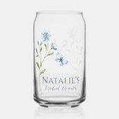 ワイルドフラワーパーソナライズされたブライダルシャワーアイスコーヒー ガラス缶 (正面)