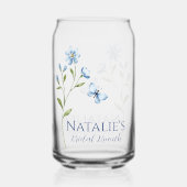 ワイルドフラワーパーソナライズされたブライダルシャワーアイスコーヒー ガラス缶 (裏面)