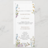 ワイルドフラワーパーソナライズされたボホ計画テンプレート 招待状 (正面/裏面)