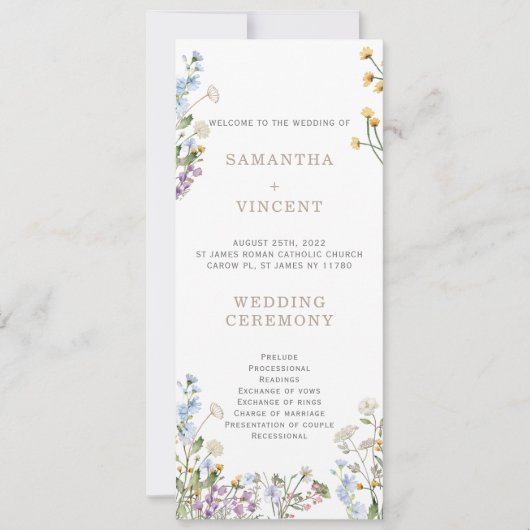 ワイルドフラワーパーソナライズされたボホ計画テンプレート 招待状 (正面)