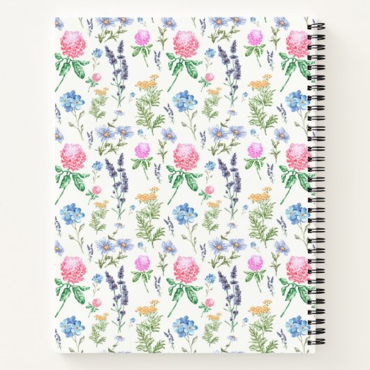 ワイルドフラワーパーソナライズされたママ写真母の日 ノートブック (裏面)