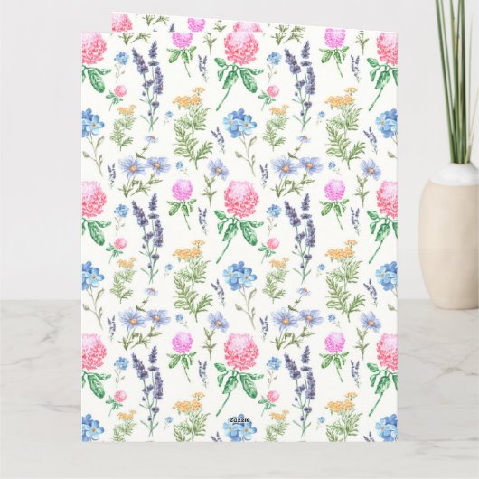 ワイルドフラワーパーソナライズされたママ母の日の写真 カード (裏面)