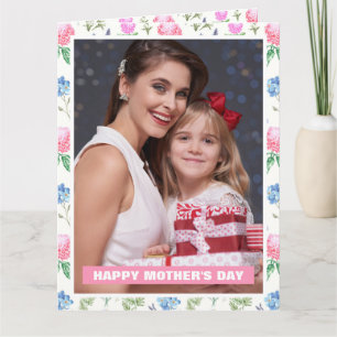 ワイルドフラワーパーソナライズされたママ母の日の写真 カード