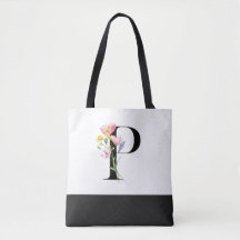 ワイルドフラワーパーソナライズされたモノグラム文字P