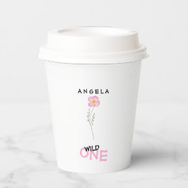 ワイルドフラワーパーソナライズされたワイルドワンの誕生日 紙コップ