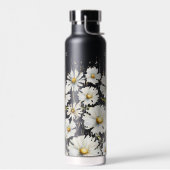 ワイルドフラワーパーソナライズされた名フローラブラック ウォーターボトル (左面)