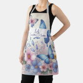 ワイルドフラワーパーソナライズされた&バタフライエプロン | 名前 エプロン (インサイチュ)