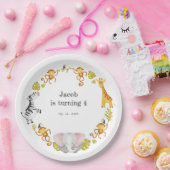 ワイルドフラワーパーティーアニマルサファリ子供の誕生日パーティー ペーパープレート (パーティー)