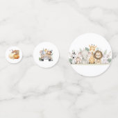 ワイルドフラワーパーティーアニマルサファリ誕生日 コンフェッティ (正面)