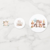 ワイルドフラワーパーティーアニマルサファリ誕生日 コンフェッティ (裏面)