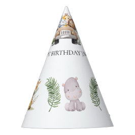 ワイルドフラワーパーティーアニマルサファリ パーティーハット