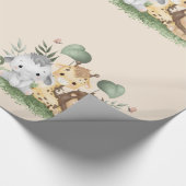 ワイルドフラワーパーティーアニマルサファリ ラッピングペーパー (角)