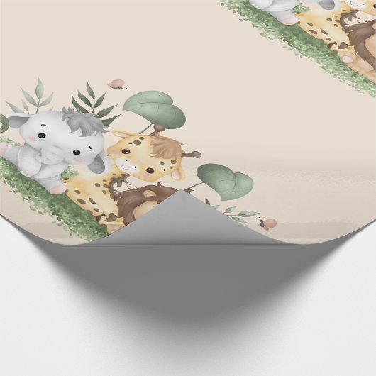 ワイルドフラワーパーティーアニマルサファリ ラッピングペーパー (角)