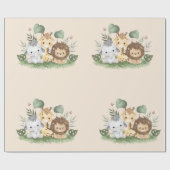 ワイルドフラワーパーティーアニマルサファリ ラッピングペーパー (フラット)