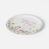 ワイルドフラワーパーティープレート- 21歳の誕生日 ペーパープレート (アングル)