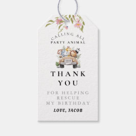 ワイルドフラワーパーティー動物誕生日ありがとう ギフトタグ