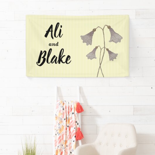 ワイルドフラワーパープルウォーター色のボタニッ結婚クス 横断幕 (インサイチュ)