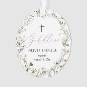 ワイルドフラワーパープルガールバプテスムアクリルオーナメント オーナメント (正面)