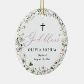 ワイルドフラワーパープルガール写真バプテスマオーナメント セラミックオーナメント (右)