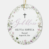 ワイルドフラワーパープルガール写真バプテスマオーナメント セラミックオーナメント (左)