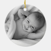 ワイルドフラワーパープルガール写真バプテスマオーナメント セラミックオーナメント (裏面)