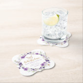ワイルドフラワーパープルバタフライキスベビースシャワー ペーパーコースター (インサイチュ)