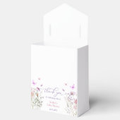 ワイルドフラワーパープルバタフライベビーシャワーありがとう フェイバーボックス (オープン)