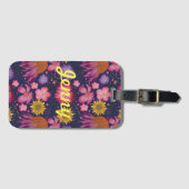 ワイルドフラワーパープルパーソナライズされたフローラ ラゲッジタグ (正面横)