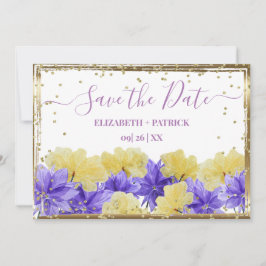 ワイルドフラワーパープルラプソディは日付を保存 招待状