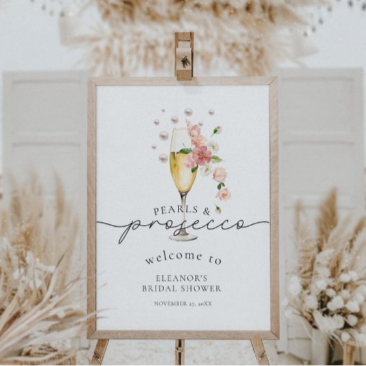 ワイルドフラワーパール&プロセッコブライダルシャワーへようこそ ポスター