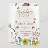 ワイルドフラワーヒマワリ蝶バチェロレッテ 招待状 (正面/裏面)