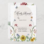ワイルドフラワーヒマワリRSVP 招待状 (正面/裏面)