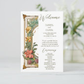 ワイルドフラワービクトリアンの華美縁ど結婚式プログラム (スタンド正面)