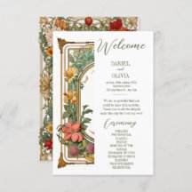 ワイルドフラワービクトリアンの華美縁ど結婚式プログラム