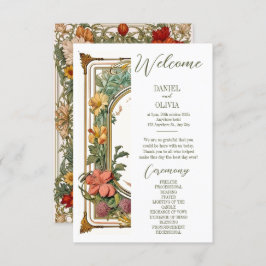 ワイルドフラワービクトリアンの華美縁ど結婚式プログラム