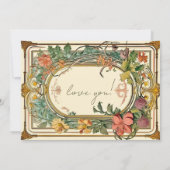 ワイルドフラワービクトリアン縁どの華美ウェッドのブリッドメイド 招待状 (裏面)