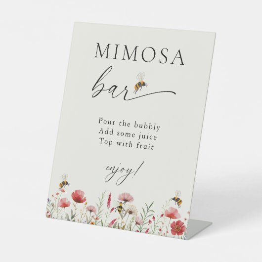 ワイルドフラワービミモザバーブライダルシャワー 台座サイン (正面)