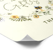 ワイルドフラワービーブライダルシャワーカードとギフトサイン ポスター (角)