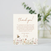 ワイルドフラワービーブライダルシャワーサンキューカード (スタンド正面)