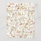 ワイルドフラワービーブライダルシャワーサンキューカード (裏面)