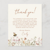 ワイルドフラワービーブライダルシャワーサンキューカード (正面)