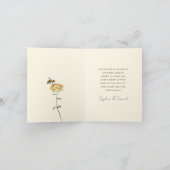 ワイルドフラワービーブライダルシャワーサンキューカード 招待状 (内部)