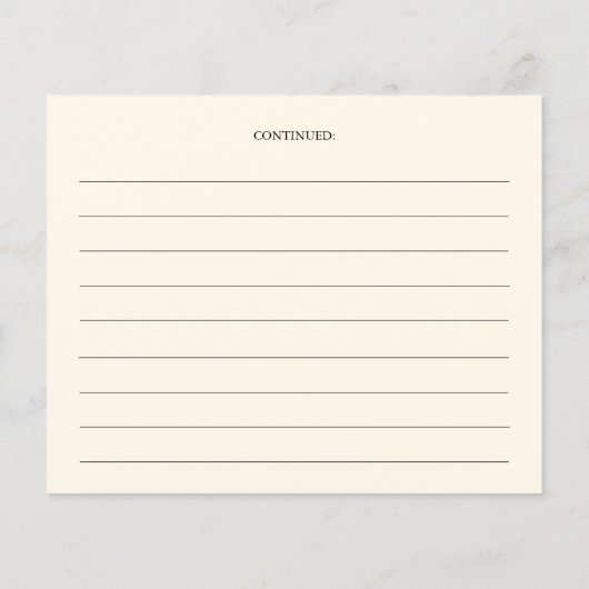 ワイルドフラワービーブライダルシャワーレシピカード (裏面)