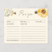 ワイルドフラワービーブライダルシャワーレシピカード (正面)