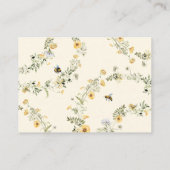 ワイルドフラワービーブライダルシャワー数の推測キス エンクロージャーカード (裏面)